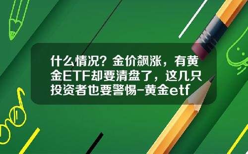 什么情况？金价飙涨，有黄金ETF却要清盘了，这几只投资者也要警惕-黄金etf基金有哪些