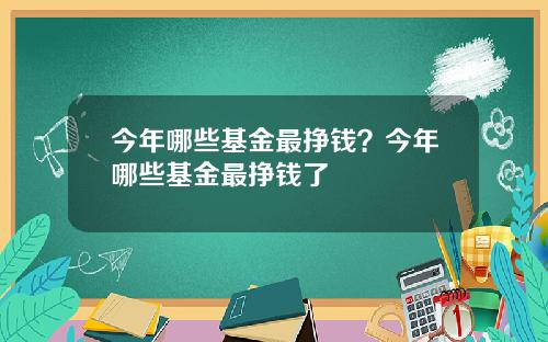 今年哪些基金最挣钱？今年哪些基金最挣钱了