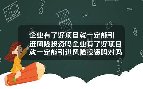 企业有了好项目就一定能引进风险投资吗企业有了好项目就一定能引进风险投资吗对吗