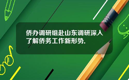 侨办调研组赴山东调研深入了解侨务工作新形势.