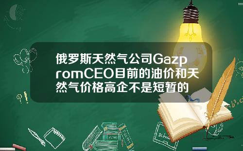 俄罗斯天然气公司GazpromCEO目前的油价和天然气价格高企不是短暂的