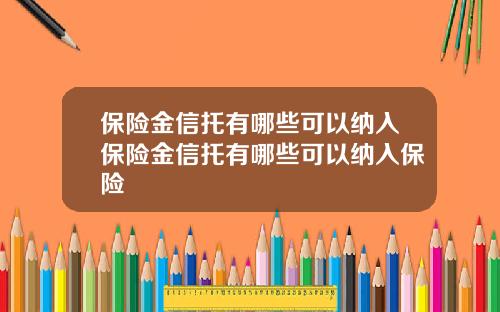 保险金信托有哪些可以纳入保险金信托有哪些可以纳入保险