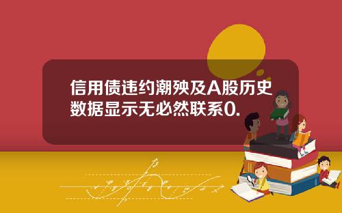信用债违约潮殃及A股历史数据显示无必然联系0.