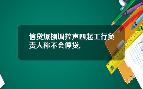 信贷爆棚调控声四起工行负责人称不会停贷.
