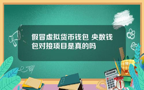 假冒虚拟货币钱包 央数钱包对接项目是真的吗