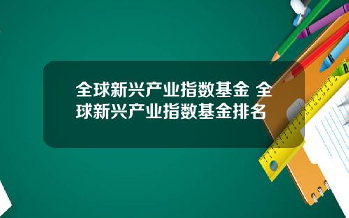 全球新兴产业指数基金 全球新兴产业指数基金排名