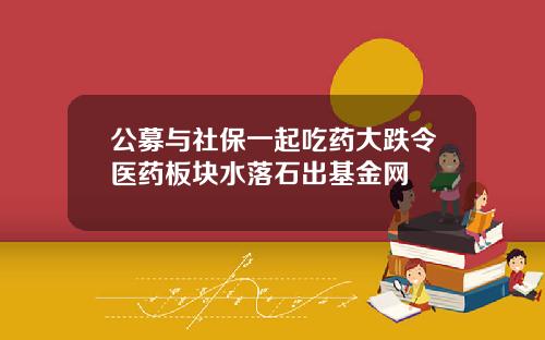 公募与社保一起吃药大跌令医药板块水落石出基金网