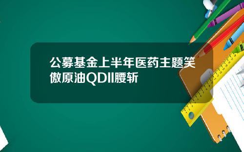 公募基金上半年医药主题笑傲原油QDII腰斩