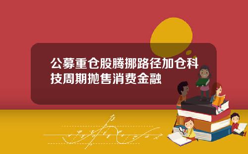 公募重仓股腾挪路径加仓科技周期抛售消费金融