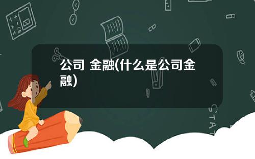 公司 金融(什么是公司金融)