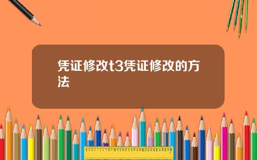凭证修改t3凭证修改的方法