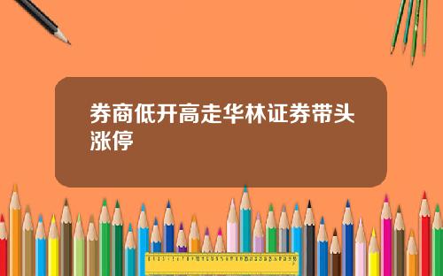 券商低开高走华林证券带头涨停