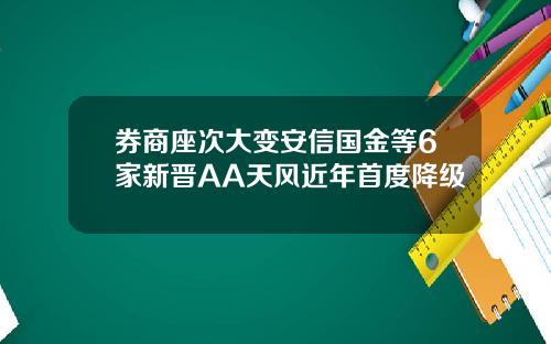 券商座次大变安信国金等6家新晋AA天风近年首度降级