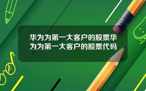 华为为第一大客户的股票华为为第一大客户的股票代码