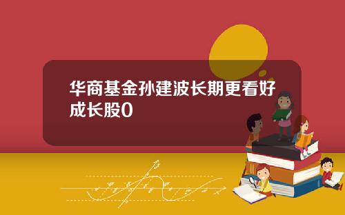 华商基金孙建波长期更看好成长股0