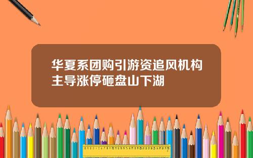 华夏系团购引游资追风机构主导涨停砸盘山下湖