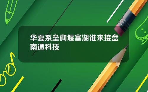 华夏系垒砌堰塞湖谁来接盘南通科技