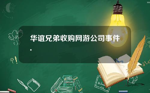 华谊兄弟收购网游公司事件.