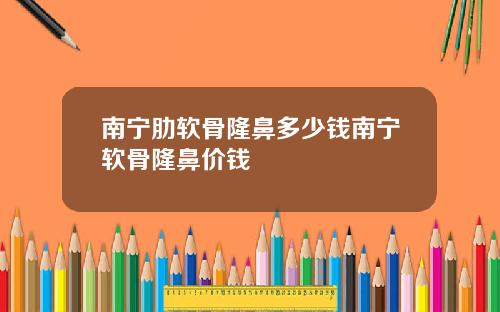 南宁肋软骨隆鼻多少钱南宁软骨隆鼻价钱