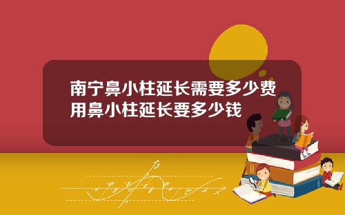 南宁鼻小柱延长需要多少费用鼻小柱延长要多少钱