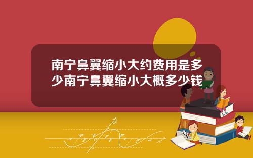 南宁鼻翼缩小大约费用是多少南宁鼻翼缩小大概多少钱