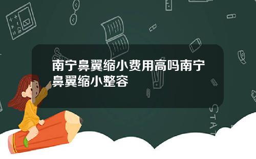 南宁鼻翼缩小费用高吗南宁鼻翼缩小整容