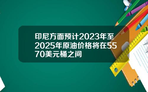 印尼方面预计2023年至2025年原油价格将在5570美元桶之间