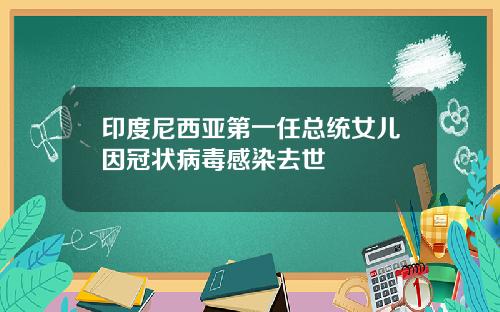 印度尼西亚第一任总统女儿因冠状病毒感染去世