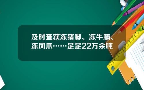 及时查获冻猪脚、冻牛腩、冻凤爪……足足22万余吨