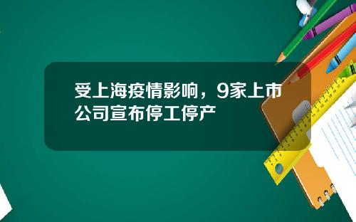 受上海疫情影响，9家上市公司宣布停工停产