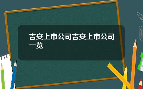 吉安上市公司吉安上市公司一览