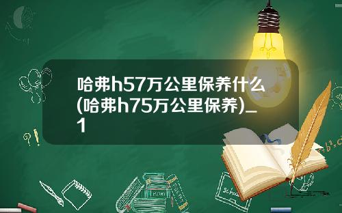 哈弗h57万公里保养什么(哈弗h75万公里保养)_1