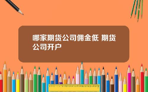 哪家期货公司佣金低 期货公司开户