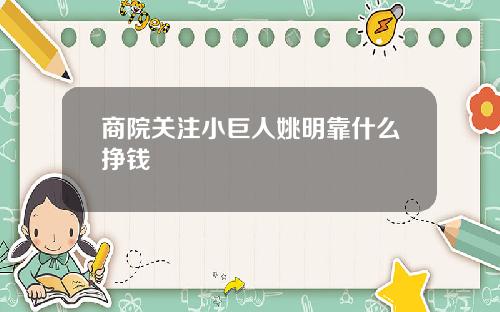 商院关注小巨人姚明靠什么挣钱