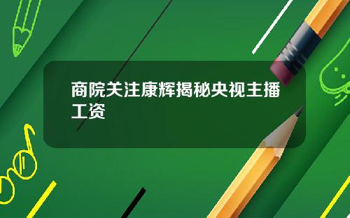 商院关注康辉揭秘央视主播工资