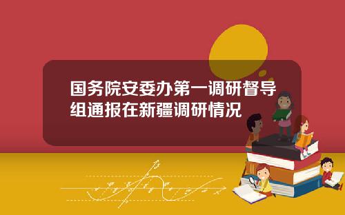 国务院安委办第一调研督导组通报在新疆调研情况