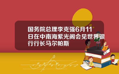 国务院总理李克强6月11日在中南海紫光阁会见世界银行行长马尔帕斯