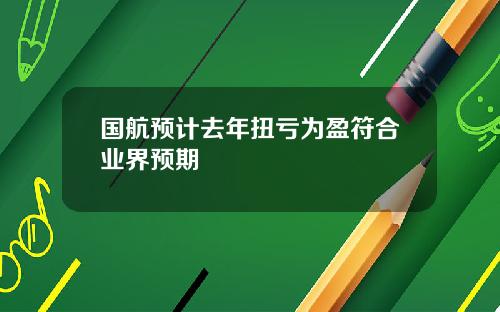 国航预计去年扭亏为盈符合业界预期