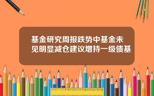 基金研究周报跌势中基金未见明显减仓建议增持一级债基
