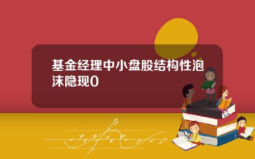 基金经理中小盘股结构性泡沫隐现0
