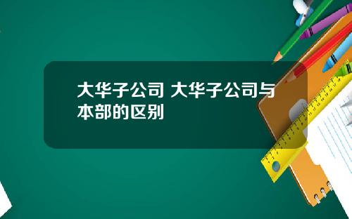 大华子公司 大华子公司与本部的区别