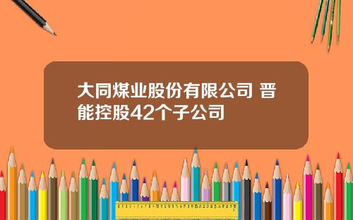 大同煤业股份有限公司 晋能控股42个子公司