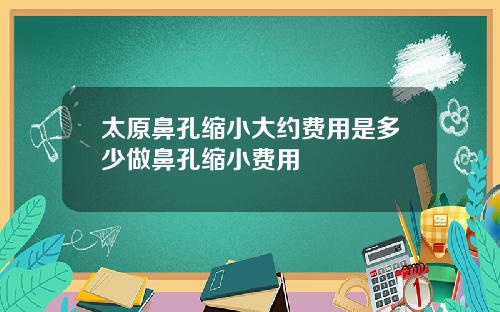 太原鼻孔缩小大约费用是多少做鼻孔缩小费用