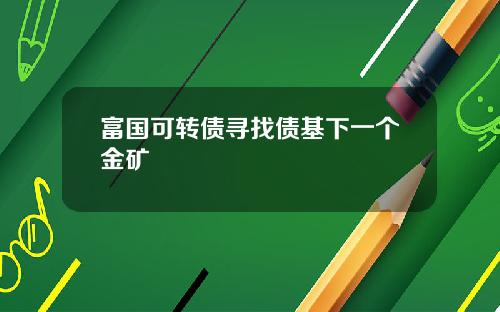 富国可转债寻找债基下一个金矿