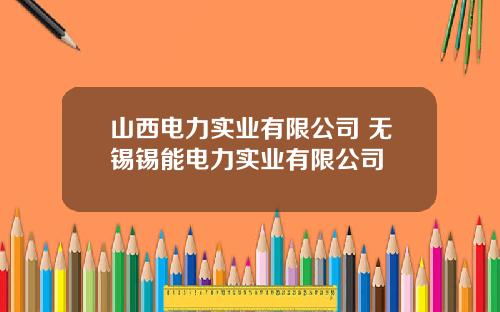 山西电力实业有限公司 无锡锡能电力实业有限公司