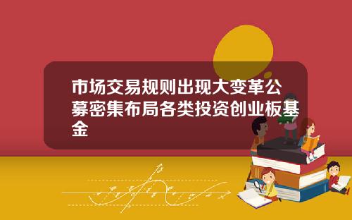 市场交易规则出现大变革公募密集布局各类投资创业板基金