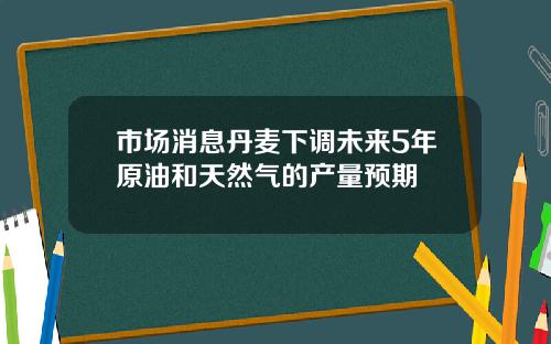 市场消息丹麦下调未来5年原油和天然气的产量预期