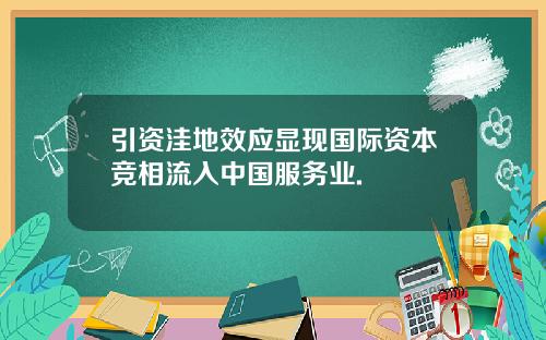 引资洼地效应显现国际资本竞相流入中国服务业.