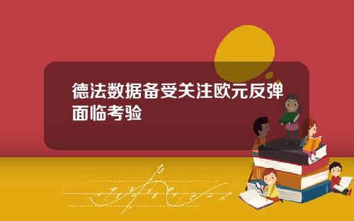德法数据备受关注欧元反弹面临考验