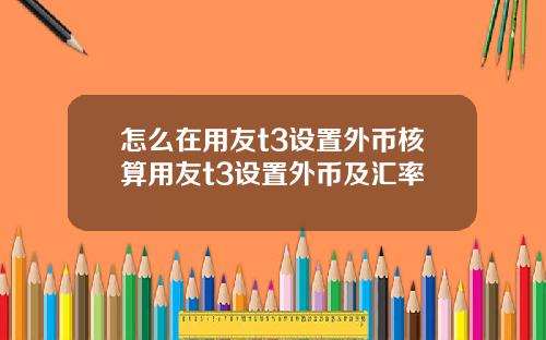 怎么在用友t3设置外币核算用友t3设置外币及汇率